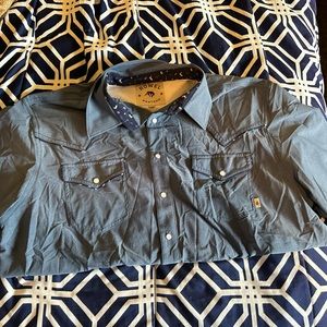 Rowel Western Pearl Snap Button Down